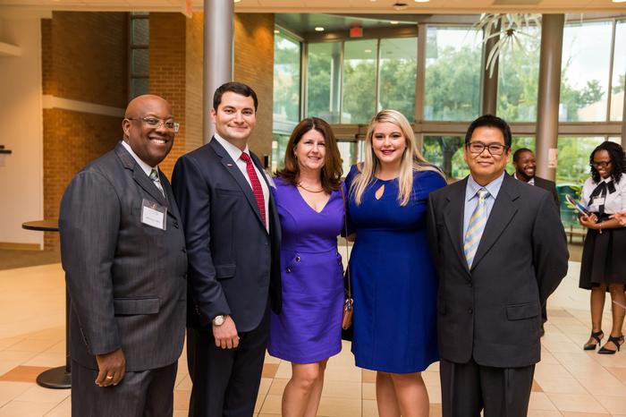 A group of five diverse law students.